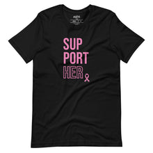Load image into Gallery viewer, SupportHer Unisex t-shirt (Vertical Pink) - 3 colors available