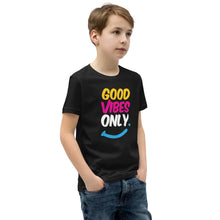 Load image into Gallery viewer, Good Vibes Only Youth Short Sleeve T-Shirt